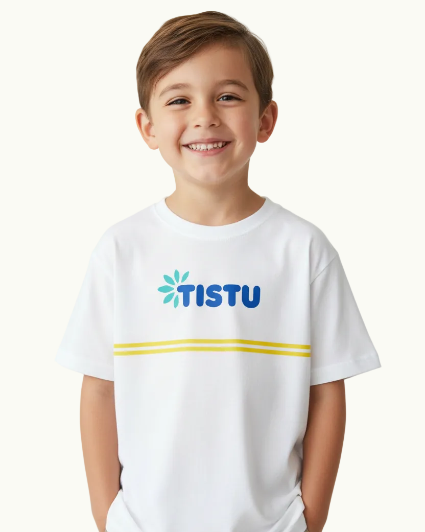 Camiseta Manga Curta - Listra Branca - Tistu
